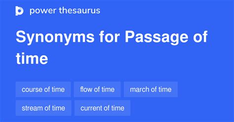 course of time. . Passage of time synonym